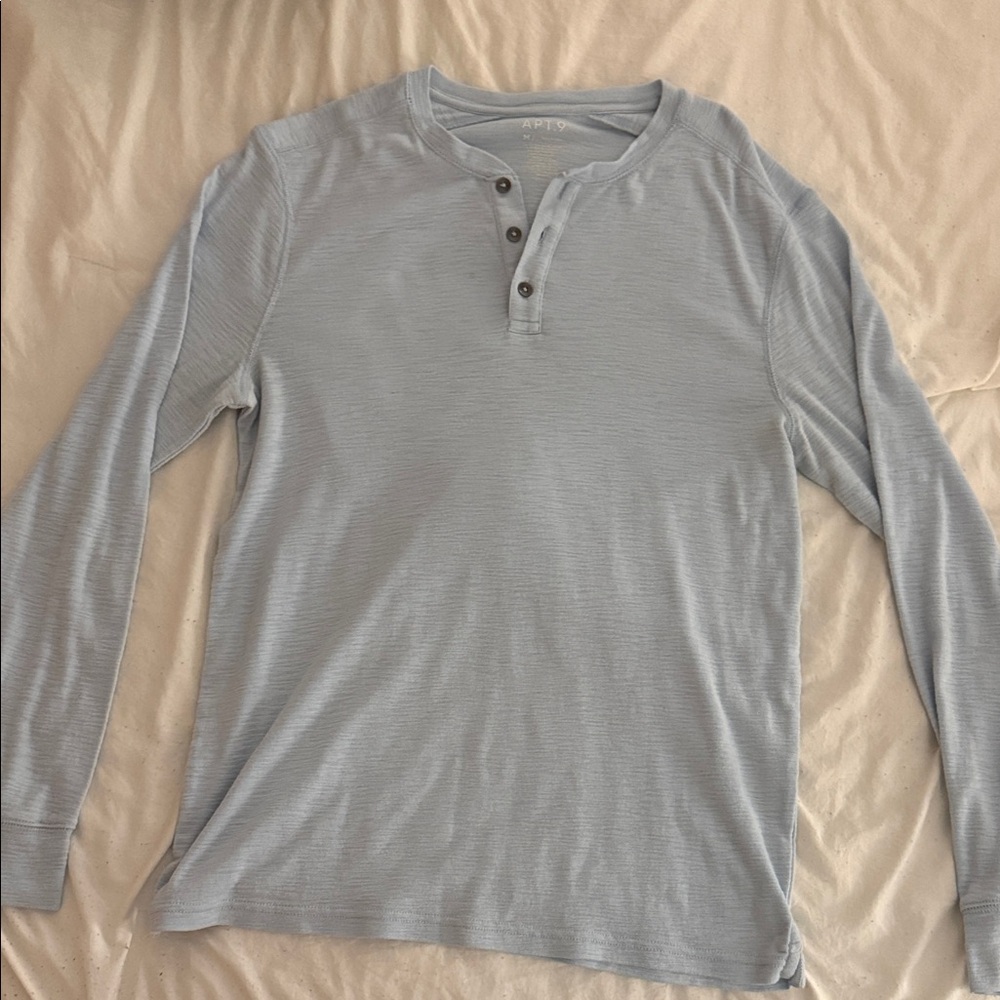 Apt. 9 Light Blue Long-Sleeve Henley